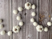 FALL Decor. Pom Poms Garland. Pumpkin Decor. Pumpkin Garland. Felt Pompom Garland